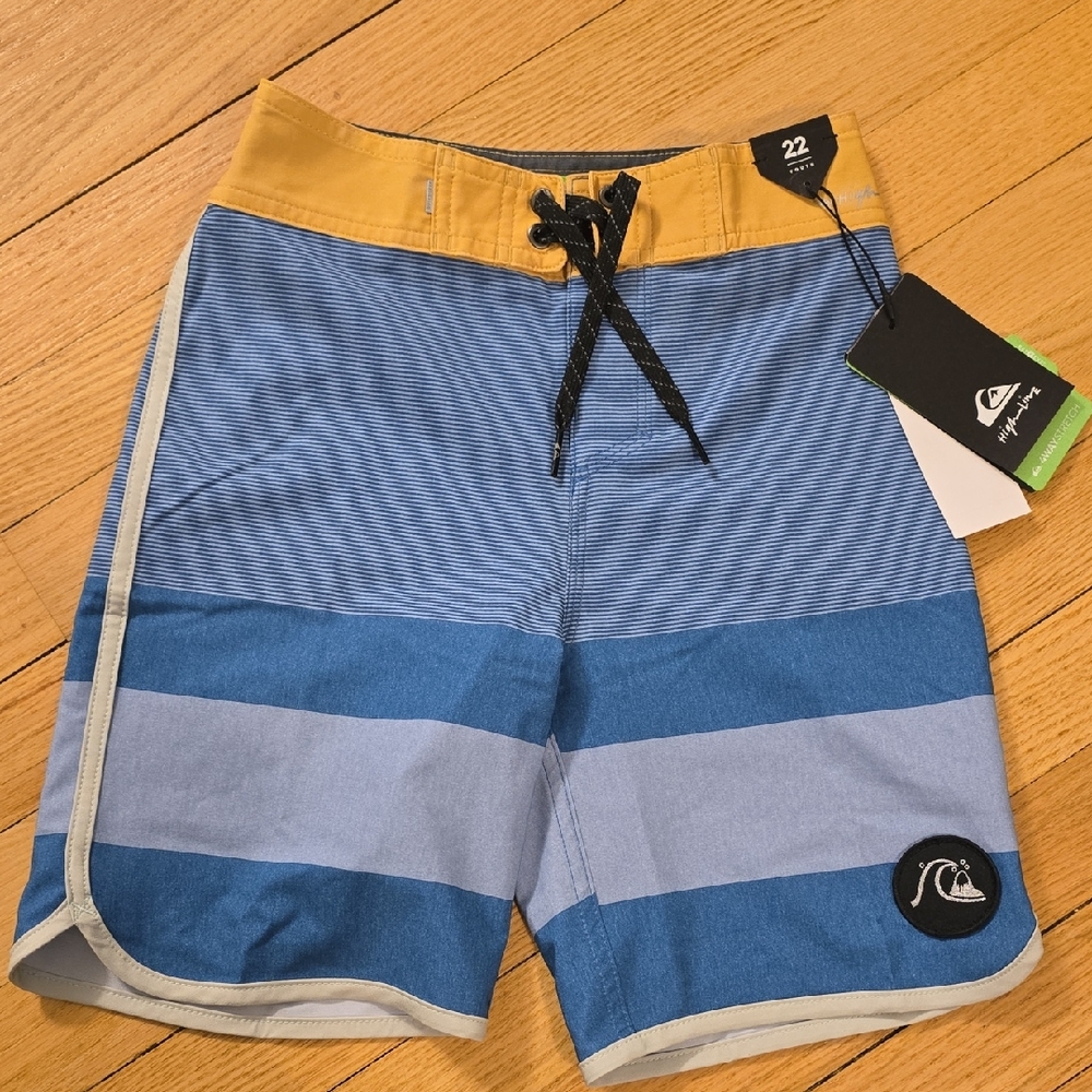 Quiksilver Boys's Blue and Gold Swim Shorts